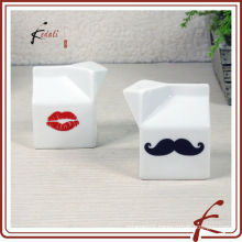 ceramic box shape salt and pepper shaker